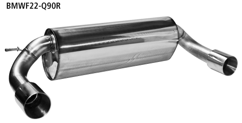 Endschalldämpfer mit Einfach-Endrohr, 1 x Ø 90 mm LH + RH (im RA