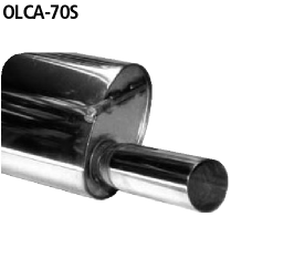 Endschalldämpfer mit Einfach-Endrohr 1 x Ø 70 mm