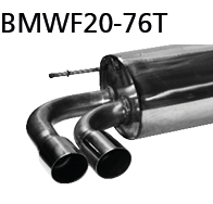 Endschalldämpfer mit Doppel-Endrohr 20° schräg 2x Ø 76 mm