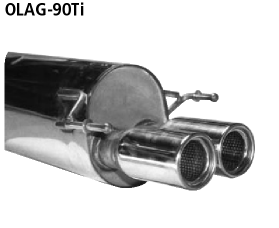 Endschalldämpfer mit Doppel-Endrohr 2 x Ø 90 mm