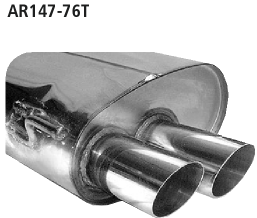 Endschalldämpfer mit Doppel-Endrohr 2 x Ø 76 mm