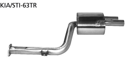 Endschalldämpfer mit 2x Ausgang Ø 63 mm für Serien-Heckschürze R