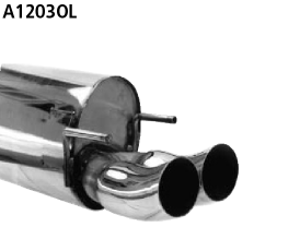 Endschalldämpfer mit Doppel-Endrohr DTM 2 x Ø 76 mm Corsa