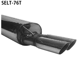 Endschalldämpfer mit Doppel-Endrohr 2 x Ø 76 mm