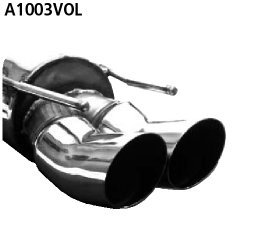 Endschalldämpfer DTM mit Doppel-Endrohr Vectra 2 x Ø 76 mm