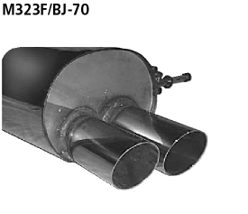 Endschalldämpfer mit Doppel-Endrohr 2 x Ø 70 mm