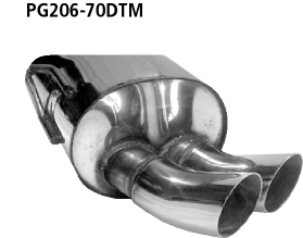 Endschalldämpfer mit Doppel-Endrohr DTM 2 x Ø 70 mm