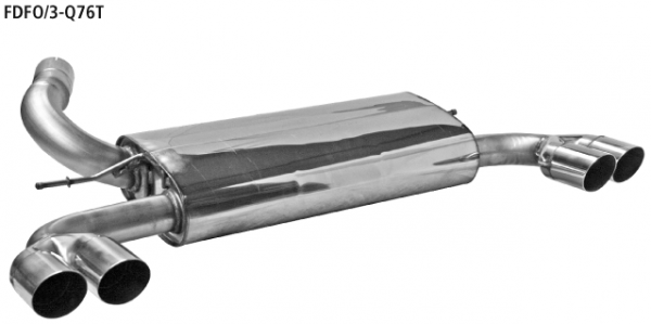 Endschalldämpfer mit Doppel-Endrohren 2 x Ø 76 mm LH+RH 20° schr