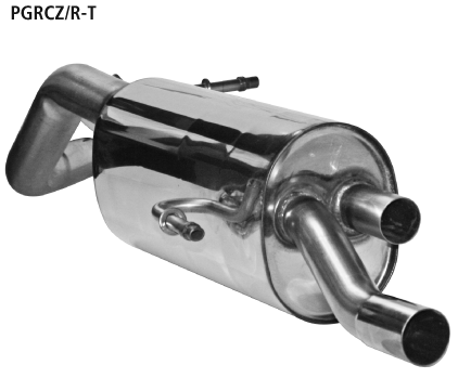 Endschalldämpfer mit 2 x Ausgangsrohr Ø 51,0 mm für original Hec