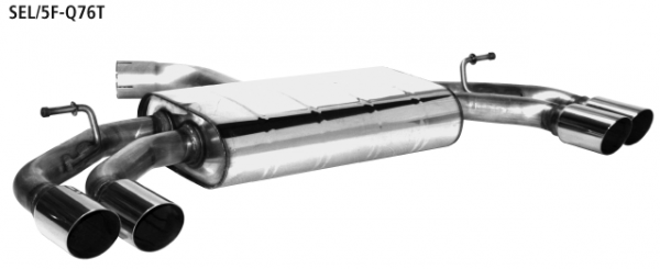 Endschalldämpfer mit Doppel-Endrohr LH + RH, 2 x Ø 76 mm, 20° sc