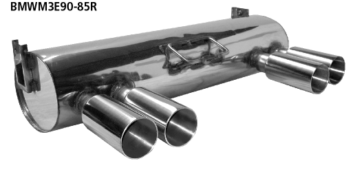 Endschalldämpfer mit Doppel-Endrohr 2 x Ø 85 mm LH + RH (im RACE