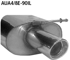 Endschalldämpfer LH mit Einfach-Endrohr 1 x Ø 90 mm