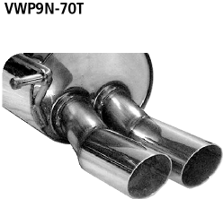 Endschalldämpfer mit Doppel-Endrohr 2 x Ø 70 mm