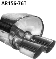 Endschalldämpfer mit Doppel-Endrohr 2 x Ø 76 mm Alfa 156 inkl. G