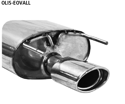 Endschalldämpfer mit Einfach-Endrohr Oval 120 x 80 mm LH