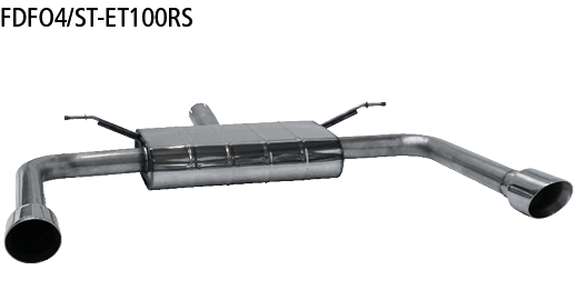 Endschalldämpfer mit Einfach-Endrohr 1x Ø?100?mm LH+RH (im RACE