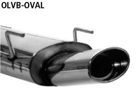 Endschalldämpfer mit Einfach-Endrohr oval 153 x 95 mm