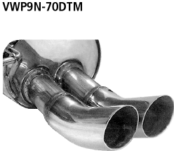 Endschalldämpfer mit Doppel-Endrohr DTM 2 x Ø 70 mm