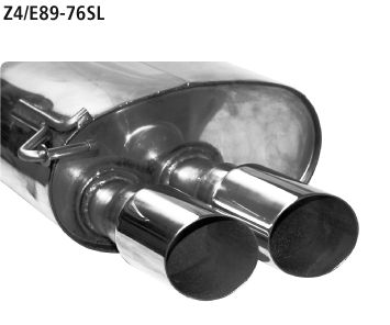 Endschalldämpfer mit Doppel-Endrohr Slash 20° schräg 2 x Ø 76 mm