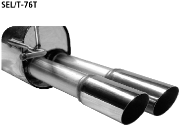 Endschalldämpfer mit Doppel-Endrohr 2x Ø 76 mm