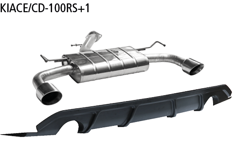 Endschalldämpfer mit Einfach-Endrohr 1x Ø100 mm LH+RH, 30° schrä