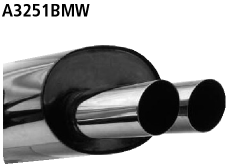 Endschalldämpfer mit Doppel-Endrohr 2 x Ø 76 mm