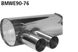 Endschalldämpfer mit Doppel-Endrohr 2 x Ø 76 mm