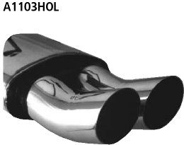 Endschalldämpfer DTM mit Doppel-Endrohr 2 x Ø 76 mm Kadett E Fli