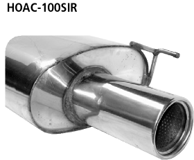 Endschalldämpfer mit Einfach-Endrohr RH 1 x Ø 100 mm