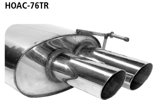 Endschalldämpfer mit Doppel-Endrohr RH 2 x Ø 76 mm