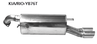 Endschalldämpfer mit Doppel-Endrohr 2 x Ø 76 mm, 20° schräg gesc