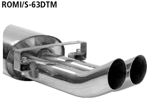 Endschalldämpfer mit Doppel-Endrohr DTM mittig 2 x Ø 63 mm