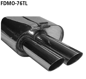 Endschalldämpfer mit Doppel-Endrohr LH 2 x Ø 76 mm