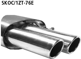 Endschalldämpfer mit Doppel-Endrohr 2 x Ø 76 mm eingerollt, 20 °