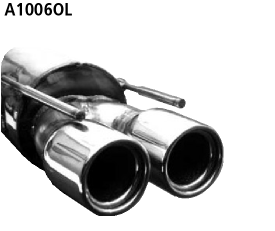 Endschalldämpfer mit Doppel-Endrohr 2 x Ø 90 mm