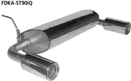 Endschalldämpfer querliegend mit 2 x Endrohr Ø 90 mm (Ausgang se