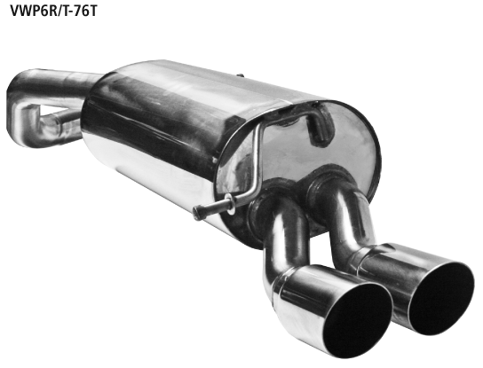 Endschalldämpfer mit Doppel-Endrohr 2 x Ø 76 mm 20° schräg gesch