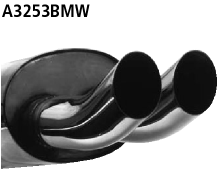 Endschalldämpfer DTM mit Doppel-Endrohr 2 x Ø 76 mm