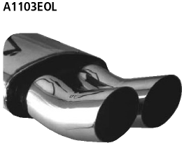 Endschalldämpfer DTM mit Doppel-Endrohr 2 x Ø 76 mm