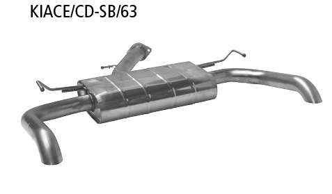 Endschalldämpfer mit Einfach-Endrohr 1x Ø 63 mm LH+RH