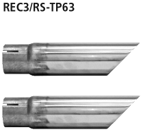 Endrohrsatz mit 2x Einfach-Endrohr Ø 63 mm 45° schräg geschnitte