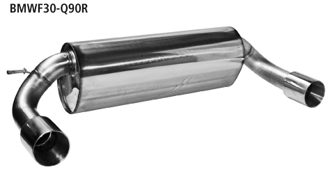 Endschalldämpfer mit Einfach-Endrohr Ø 90 mm LH + RH (im RACE Lo