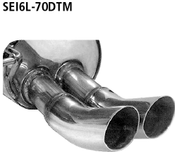 Endschalldämpfer mit Doppel-Endrohr DTM 2 x Ø 70 mm Seat Ibiza 6