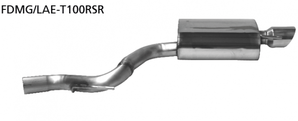 Endschalldämpfer mit Einfach-Endrohr 1 x Ø 100 mm RH, 30° schräg