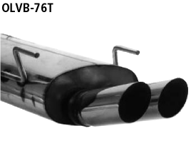 Endschalldämpfer mit Doppel-Endrohr 2 x Ø 76 mm