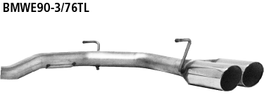 Endrohrsatz mit Doppel-Endrohr RH 2 x Ø 76 mm 20° schräg geschni