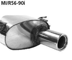 Endschalldämpfer RH mit Einfach-Endrohr 1 x Ø 90 mm