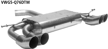 Endschalldämpfer DTM mit Doppel-Endrohr 2 x Ø 76 mm LH + RH